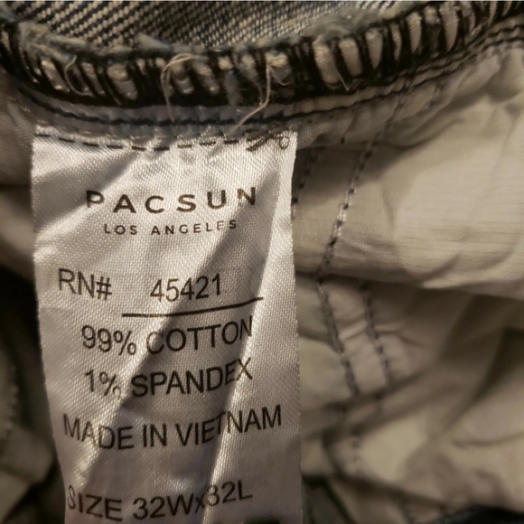 PacSun Skinny Jeans Denim Mens Size 32x32 Cotton Blend Distressed Ripped - Picture 12 of 12